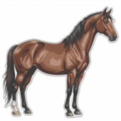 Elegant Brown Horse Aufkleber (Vorderseite)