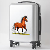 Elegant Brown Horse Aufkleber (Koffer)