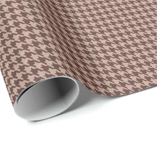 Elegant Brown Houndstooth Classic Preppy Pattern Geschenkpapier (Rolleneckpunkt)