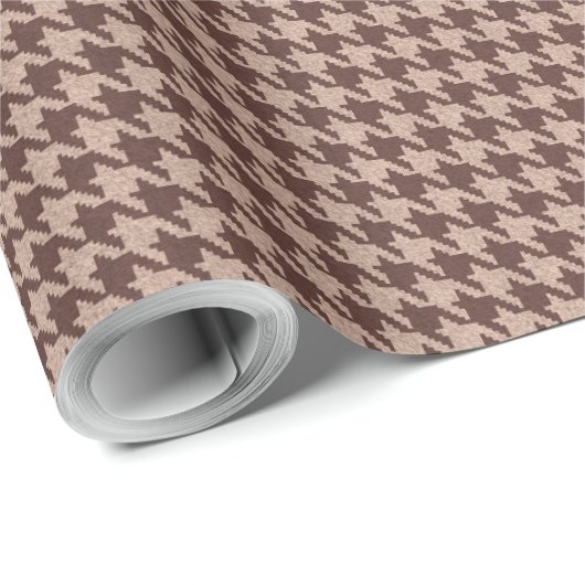 Elegant Brown Houndstooth Classic Preppy Pattern Geschenkpapier (Rolleneckpunkt)
