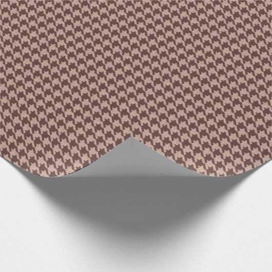 Elegant Brown Houndstooth Classic Preppy Pattern Geschenkpapier (Ecke)