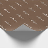Elegant Brown Kaffee benutzerdefinierte Skriptname Geschenkpapier (Ecke)