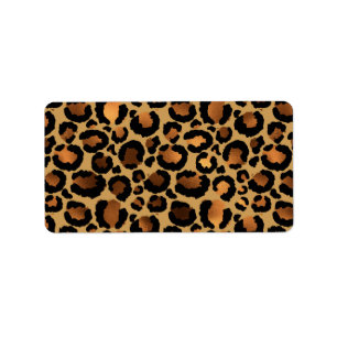 Elegant Brown Leopard Spots Wild Animal Glam Adressaufkleber