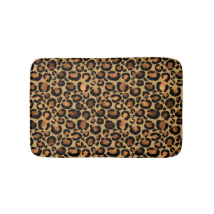Elegant Brown Leopard Spots Wild Animal Glam Badematte
