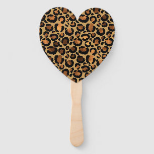 Elegant Brown Leopard Spots Wild Animal Glam Fächer
