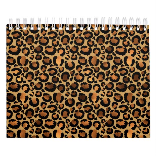 Elegant Brown Leopard Spots Wild Animal Glam Kalender (Titelbild)