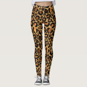Elegant Brown Leopard Spots Wild Animal Glam Leggings (Vorderseite)