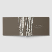 Elegant Brown mit Birch Trees Wedding Gästebuch (Voll)