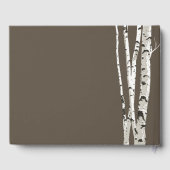 Elegant Brown mit Birch Trees Wedding Gästebuch (Rückseite)