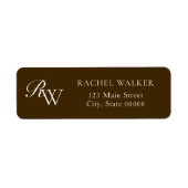 Elegant Brown Monogram Return Address (Vorne)