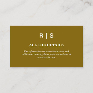 Elegant Brown Monogram Wedding Enclosure Card Begleitkarte