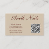 Elegant Brown Nails Visitenkarte (Rückseite)