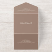 Elegant Brown Romantic Wedding All-in-One-Einladung (Außenseite)