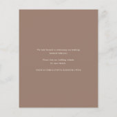 Elegant Brown Romantic Wedding Invitation (Rückseite)