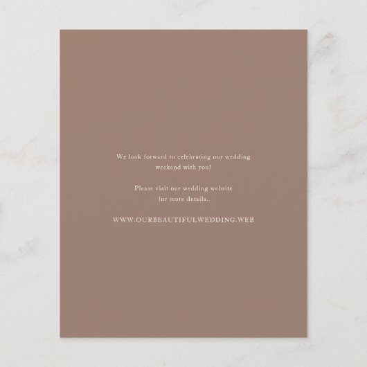 Elegant Brown Romantic Wedding Invitation (Rückseite)