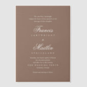 Elegant Brown Romantic Wedding Pergament Einladungen (Vorderseite)