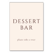 Elegant Brown Script Dessert Bar Tischnummer (Vorderseite)