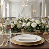 Elegant Brown Script Minimalist Wedding Wasserflaschenetikett