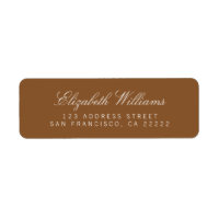 Elegant Brown Simple Rücksendeadressen-Aufklebers