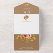 Elegant Brown Sugar Monogram QR-Codearchhochzeit All In One Einladung (Außenbereich)