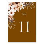 Elegant Brown Table Number Card Tischnummer (Rückseite)