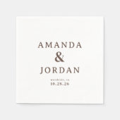 Elegant Brown Typographic Serviette (Vorderseite)