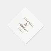 Elegant Brown Typographic Serviette (Ecke)