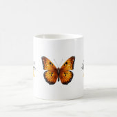 Elegant Brown und Black Monogramgrafy Name Butterf Kaffeetasse (Mittel)