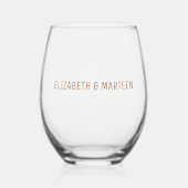 Elegant Brown Wedding Glass Weinglas Ohne Stiel (Vorderseite)