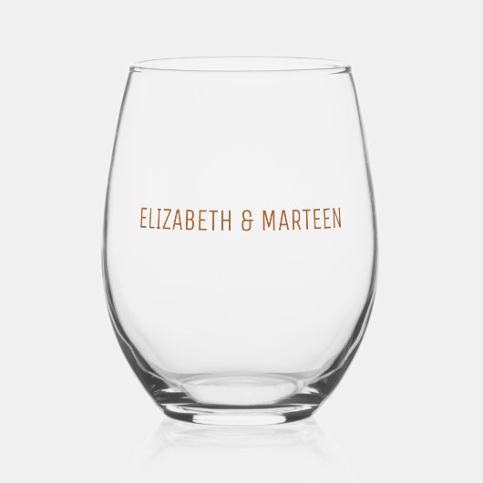 Elegant Brown Wedding Glass Weinglas Ohne Stiel (Vorderseite)