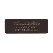 Elegant Brown Wedding Return Address (Vorne)