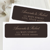 Elegant Brown Wedding Return Address