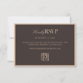 Elegant Brown Wedding RSVP Karte (Vorderseite)