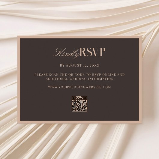Elegant Brown Wedding RSVP Karte