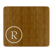Elegant Brown &White Monogram Cutting Board Schneidebrett (Vorderseite)