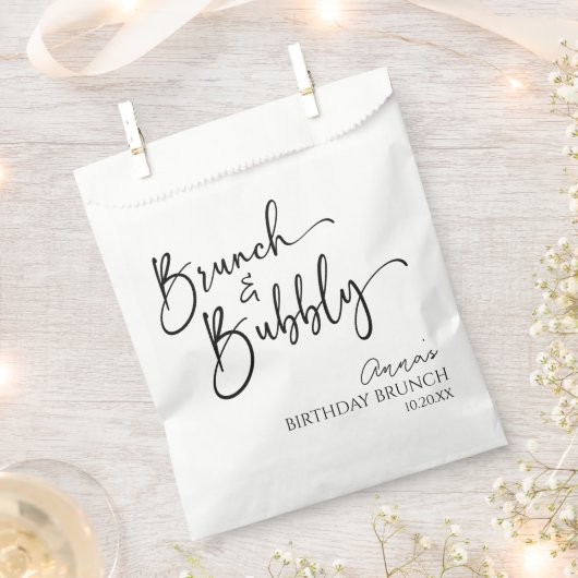 Elegant Brunch and Bubbly Birthday Brunch Party Geschenktütchen (Ausgeschnitten)