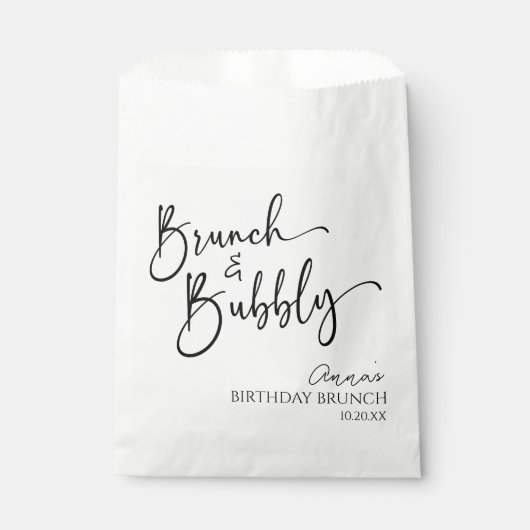 Elegant Brunch and Bubbly Birthday Brunch Party Geschenktütchen (Vorderseite)