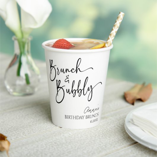 Elegant Brunch and Bubbly Birthday Brunch Party Pappbecher (In Situ)