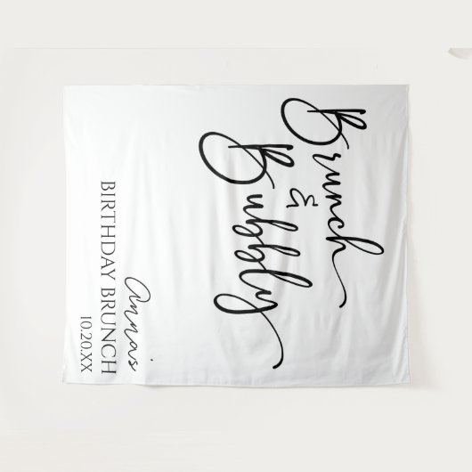 Elegant Brunch and Bubbly Birthday Brunch Party Wandteppich (Vorderseite (Horizontal))