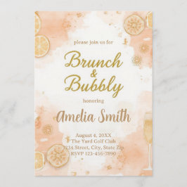 Elegant Brunch & Bubbly Invitation – Peach Einladung