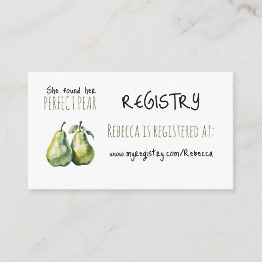 Elegant Brunch Perfect Pear Brautparty Registry Begleitkarte (Vorderseite)
