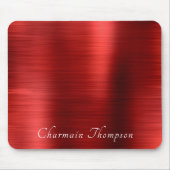 Elegant Brush Metallic Ruby Red Mousepad (Vorne)