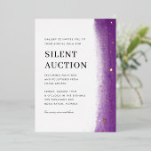 Elegant Brush Stroke Gala & Silent Auction Purple Folieneinladung (Stehend vorne)