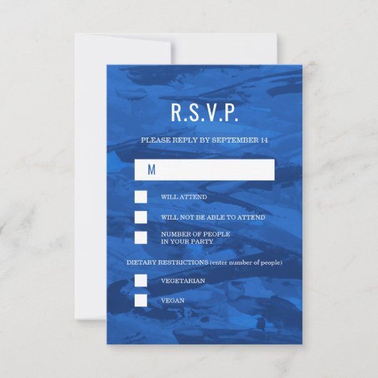 Elegant Brush Strokes & Star von David Bar Mitzvah RSVP Karte (Vorderseite)