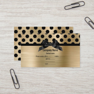 ELEGANT BRUSHED ALL GOLD POLKA DOT BUSINESS CARD VISITENKARTE
