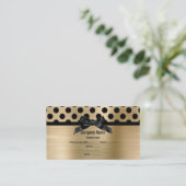 ELEGANT BRUSHED ALL GOLD POLKA DOT BUSINESS CARD VISITENKARTE (Stehend Vorderseite)