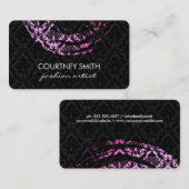 Elegant Brushed Damask Visitenkarte (Vorne/Hinten)