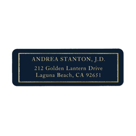 Elegant Brushed Gold Frame Law Grad Return Address (Vorne)