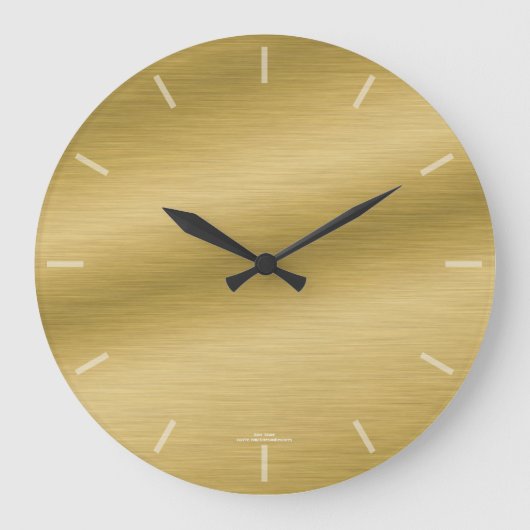 Elegant Brushed Gold Look Clock Große Wanduhr (Vorderseite)
