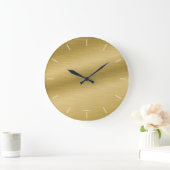 Elegant Brushed Gold Look Clock Große Wanduhr (Zuhause)